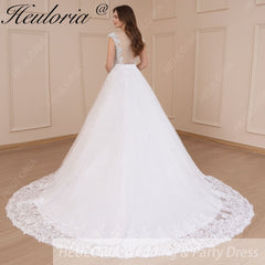 HEULORIA Princess Ball Gown Wedding Dress sleeveless bride dress Sweetheart plus size robe de mariee Lace beading Wedding Bridal Gown BA-586