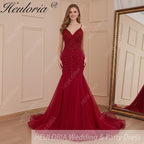 HEULORIA Sweetheart Lace Beading Mermaid Evening Dresses Long Formal Prom Dresses