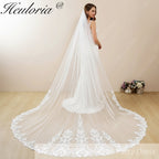 Cathedral Wedding Veil Lace bridal veil with Metal Comb Length 300cm width 300cm for Bride VL-131