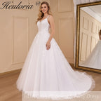 HEULORIA Lace Wedding Dresses A line Spaghetti Straps backless bride dress Robe De Mariee Wedding gown AL-802