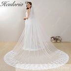 Cathedral Wedding Veil Lace bridal veil with Metal Comb Length 300cm width 300cm for Bride VL-114
