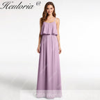 HEULORIA Long Bridemaid dress sweetheart neck chiffon party dress formal dress ED-120