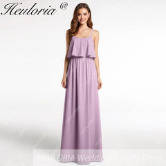 HEULORIA Long Bridemaid dress sweetheart neck chiffon party dress formal dress ED-120