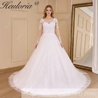 HEULORIA Princess Ball Gown Wedding Dress long sleeve sweetheart plus size robe de mariee Lace beading bride dress court train BA-649