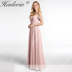 HEULORIA Long Bridemaid dress sweetheart neck chiffon party dress formal dress ED-122