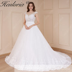 HEULORIA Princess Ball Gown Wedding Dress sleeveless bride dress Sweetheart plus size robe de mariee Lace beading Wedding Bridal Gown BA-586
