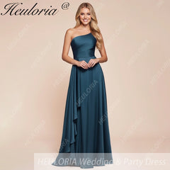 HEULORIA long evening dress one shoulder high slit satin party dress homecoming dress ED-112