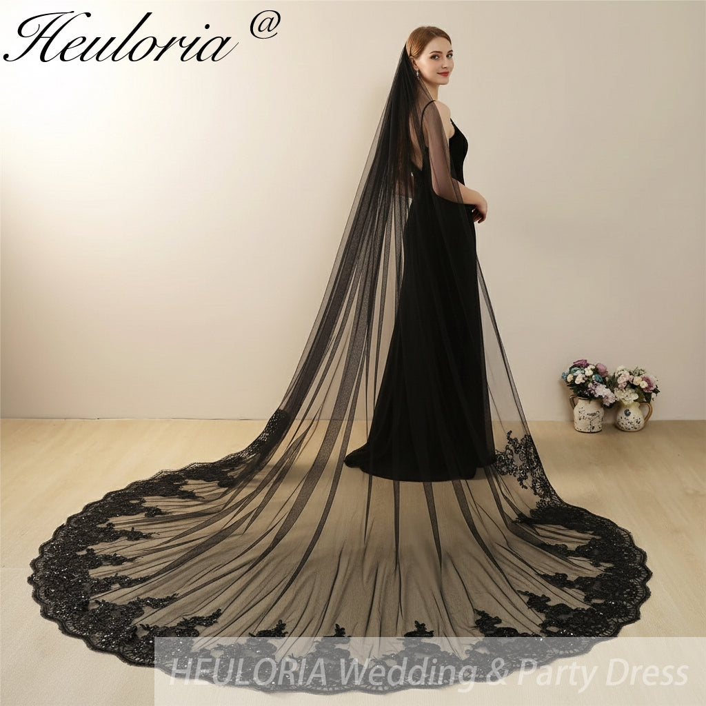 Cathedral Wedding Veil Lace bridal veil with Metal Comb Length 300cm width 300cm for Bride  VL-37