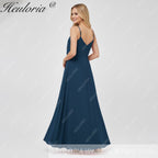 HEULORIA Long Bridemaid dress sweetheart neck chiffon party dress formal dress ED-119