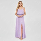 HEULORIA Long Bridemaid dress sweetheart neck chiffon party dress formal dress ED-119