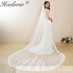 Cathedral Wedding Veil Lace bridal veil with Metal Comb Length 300cm width 300cm for Bride VL-131
