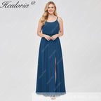 HEULORIA Long Bridemaid dress sweetheart neck chiffon party dress formal dress ED-119