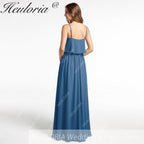 HEULORIA Long Bridemaid dress sweetheart neck chiffon party dress formal dress ED-120