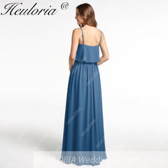 HEULORIA Long Bridemaid dress sweetheart neck chiffon party dress formal dress ED-120