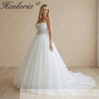 HEULORIA  elegant A line wedding dress Spaghetti Strap lace applique bridal dress Robe De Mariee Wedding Bride Dress AL-1079