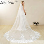Cathedral Wedding Veil Lace bridal veil with Metal Comb Length 300cm width 300cm for Bride  VL-30