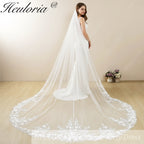 Cathedral Wedding Veil Lace bridal veil with Metal Comb Length 300cm width 300cm for Bride VL-122