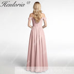 HEULORIA Long Bridemaid dress sweetheart neck chiffon party dress formal dress ED-122