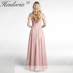 HEULORIA Long Bridemaid dress sweetheart neck chiffon party dress formal dress ED-122