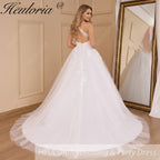 HEULORIA Lace Wedding Dresses A line Spaghetti Straps backless bride dress Robe De Mariee Wedding gown AL-802