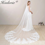 Cathedral Wedding Veil Lace bridal veil with Metal Comb Length 300cm width 300cm for Bride VL-134