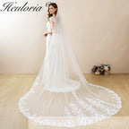 Cathedral Wedding Veil Lace bridal veil with Metal Comb Length 300cm width 300cm for Bride VL-131