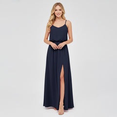 HEULORIA Long Bridemaid dress sweetheart neck chiffon party dress formal dress ED-119