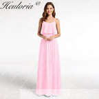 HEULORIA Long Bridemaid dress sweetheart neck chiffon party dress formal dress ED-120