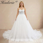 HEULORIA Glittering Sweetheart Corset Ball Gown wedding dress Sparkly Strapless Sequined Bridal Dress BA-1040