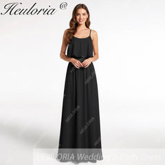HEULORIA Long Bridemaid dress sweetheart neck chiffon party dress formal dress ED-120