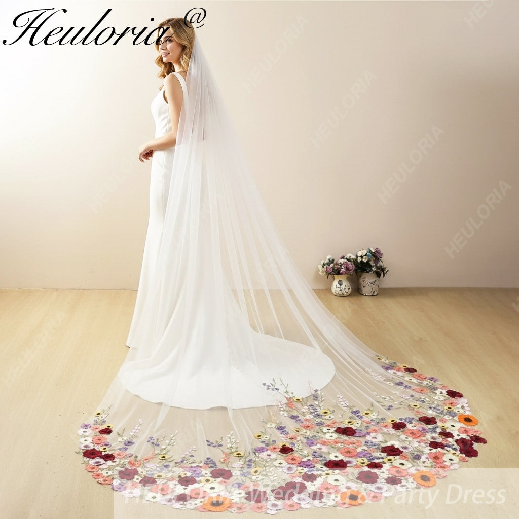 Cathedral Wedding Veil Lace bridal veil with Metal Comb Length 300cm width 300cm for Bride VL-63 Imagen principal del producto