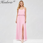 HEULORIA Long Bridemaid dress sweetheart neck chiffon party dress formal dress ED-119