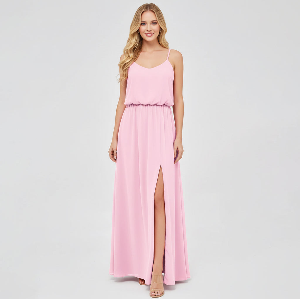 HEULORIA Long Bridemaid dress sweetheart neck chiffon party dress formal dress ED-119