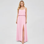 HEULORIA Long Bridemaid dress sweetheart neck chiffon party dress formal dress ED-119