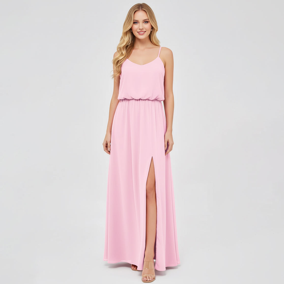 HEULORIA Long Bridemaid dress sweetheart neck chiffon party dress formal dress ED-119