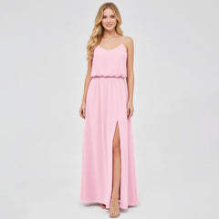 HEULORIA Long Bridemaid dress sweetheart neck chiffon party dress formal dress ED-119