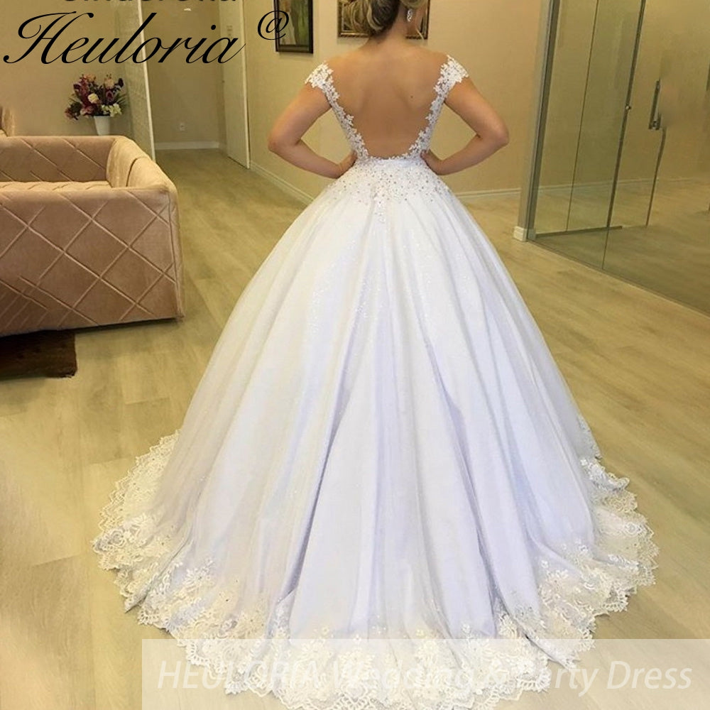 Princess Wedding Dress off shoulder lace bride dress plus size robe de mariee Lace beading Wedding Bridal Gown BA-89 Secondary image