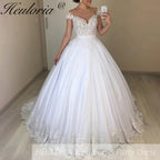 Princess Wedding Dress off shoulder lace bride dress plus size robe de mariee Lace beading Wedding Bridal Gown BA-89