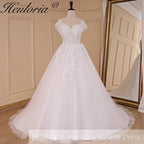 HEULORIA Boho Wedding Dress bride dress plus size robe de mariee Lace applique A line Wedding Bridal Gown AL-780