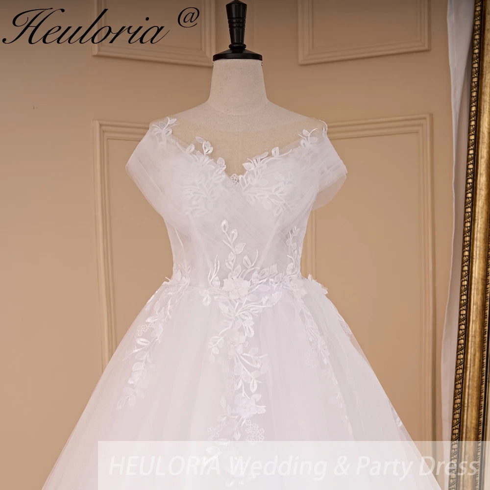 HEULORIA Boho Wedding Dress bride dress plus size robe de mariee Lace applique A line Wedding Bridal Gown AL-780