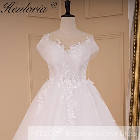 HEULORIA Boho Wedding Dress bride dress plus size robe de mariee Lace applique A line Wedding Bridal Gown