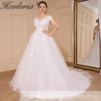 HEULORIA Boho Wedding Dress bride dress plus size robe de mariee Lace applique A line Wedding Bridal Gown