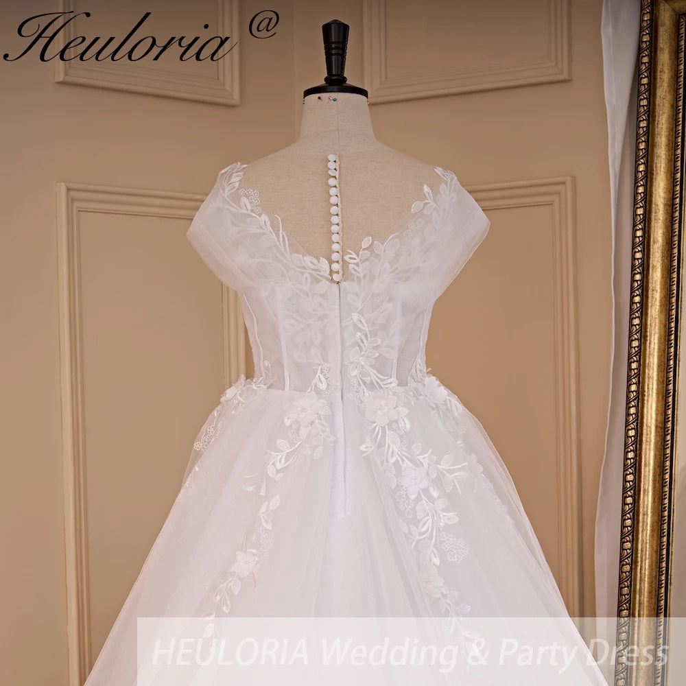 HEULORIA Boho Wedding Dress bride dress plus size robe de mariee Lace applique A line Wedding Bridal Gown AL-780