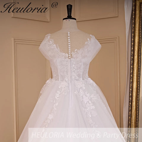 HEULORIA Boho Wedding Dress bride dress plus size robe de mariee Lace applique A line Wedding Bridal Gown