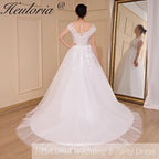 HEULORIA Boho Wedding Dress bride dress plus size robe de mariee Lace applique A line Wedding Bridal Gown