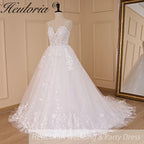HEULORIA Elegant lace beading Boho Wedding Dress A line sweetheart  long train Wedding Bridal dress AL-682