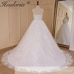 HEULORIA Elegant lace beading Boho Wedding Dress A line sweetheart  long train Wedding Bridal dress AL-682