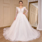 HEULORIA Elegant lace beading Boho Wedding Dress A line sweetheart  long train Wedding Bridal dress AL-776A