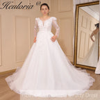 HEULORIA Elegant lace beading Boho Wedding Dress A line sweetheart  long train Wedding Bridal dress AL-776A