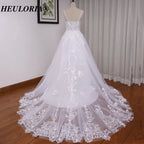 HEULORIA Elegant lace beading Boho Wedding Dress A line sweetheart  long train Wedding Bridal dress  AL-8193